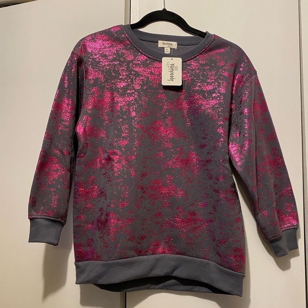 Gray and Pink Women's Sweater